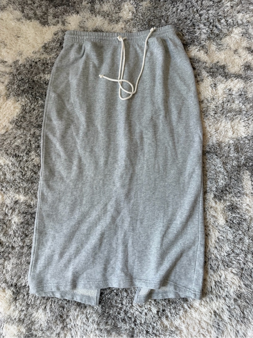 aerie Light Gray Drawstring Midi Skirt